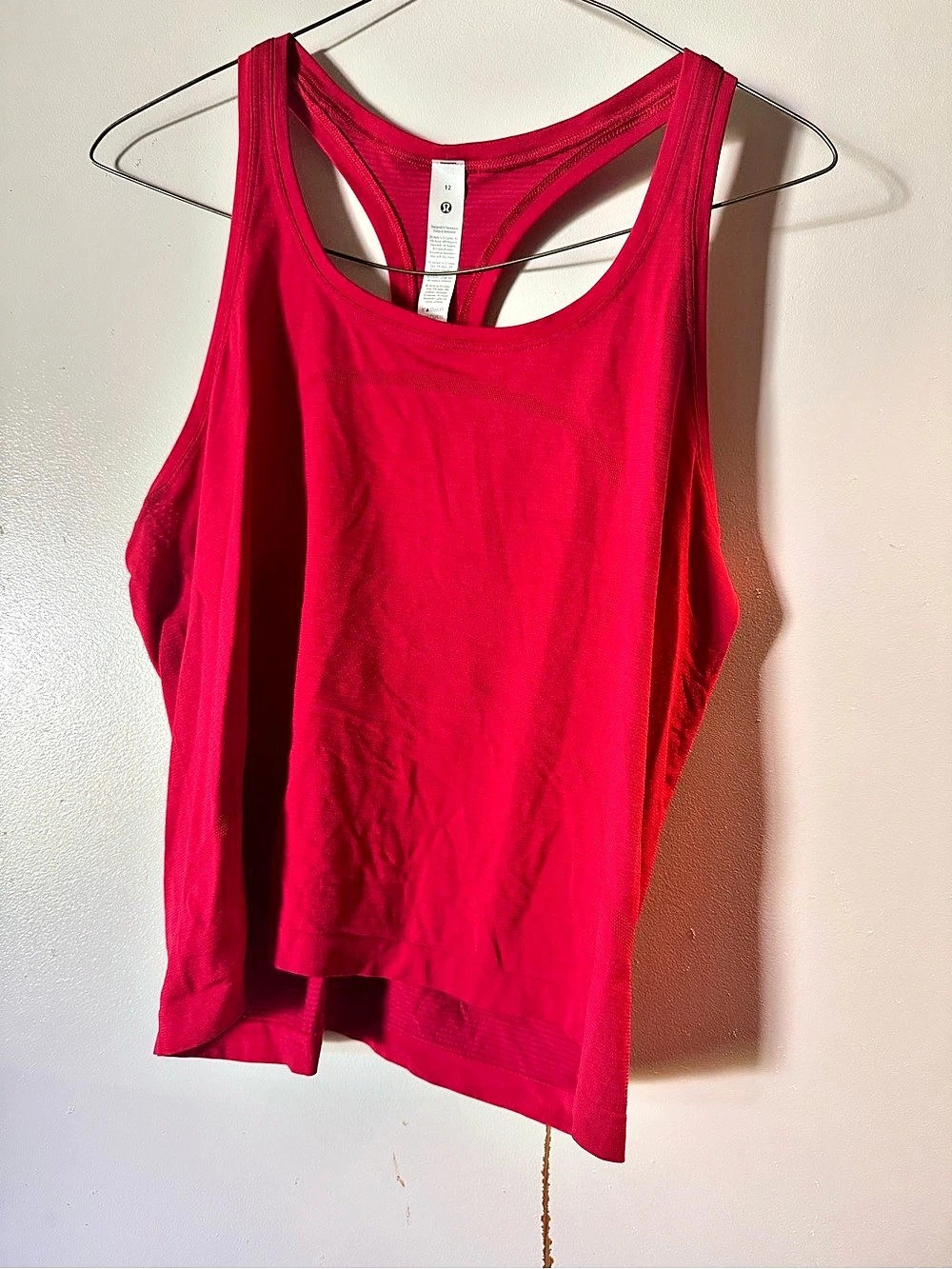 lululemon Swiftly Tech Cropped Racerback Tank Top 2.0 Pink Large
